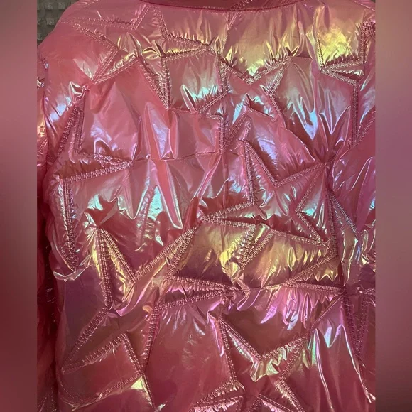 ⭐️ NWT! Current Mood Pink Stars Crop Puffy Jacket